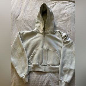 Aritzia | TNA Cozy Fleece Boyfriend Boxy Zip Hoodie in Murmur Grey - Size Small